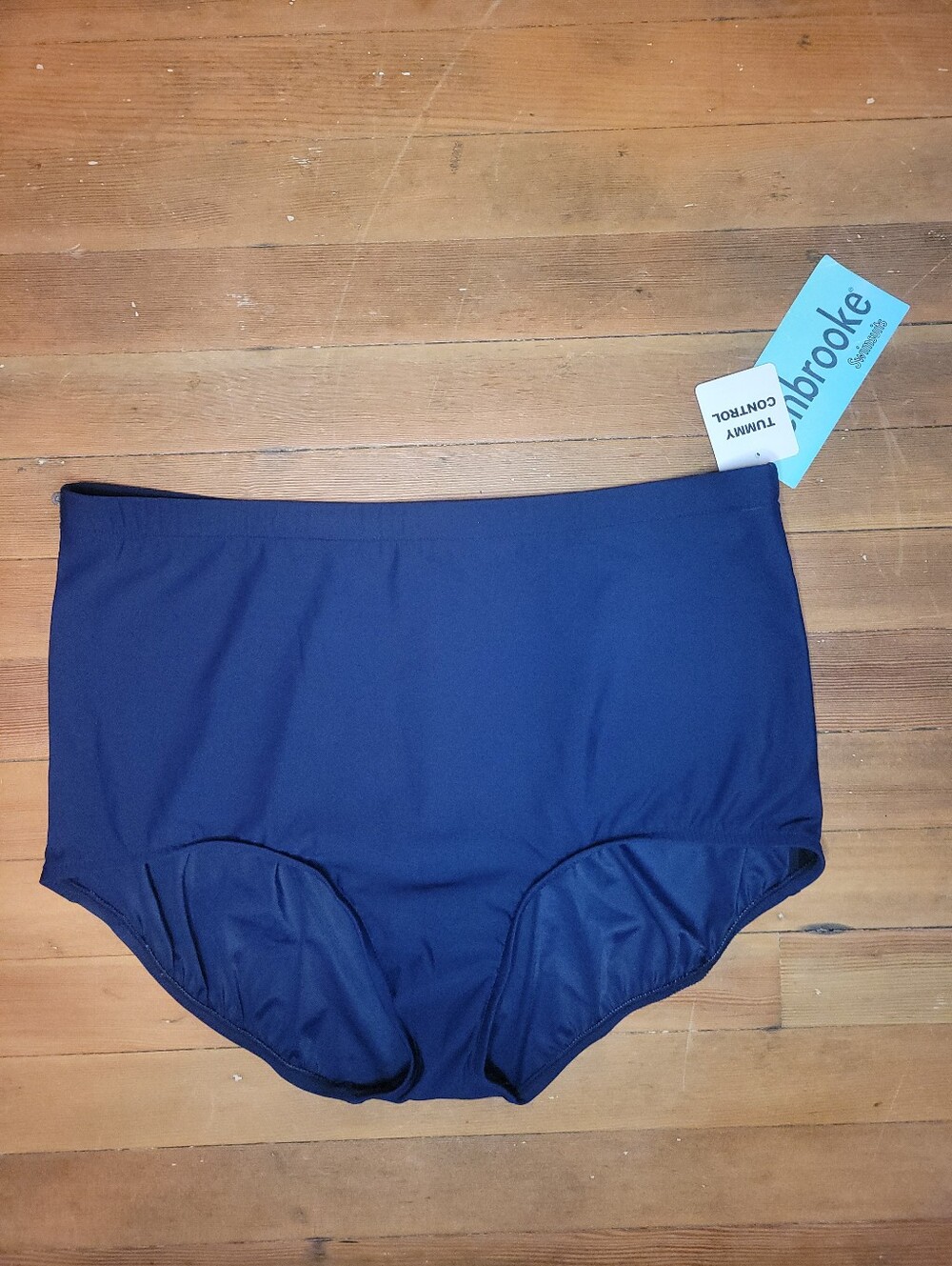 Penbrooke Tummy Control Navy High-Waist Swim Bikini Bottom